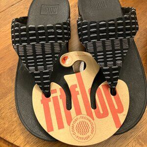 FitFlop Lulu Art BLACK Wedge Sandal